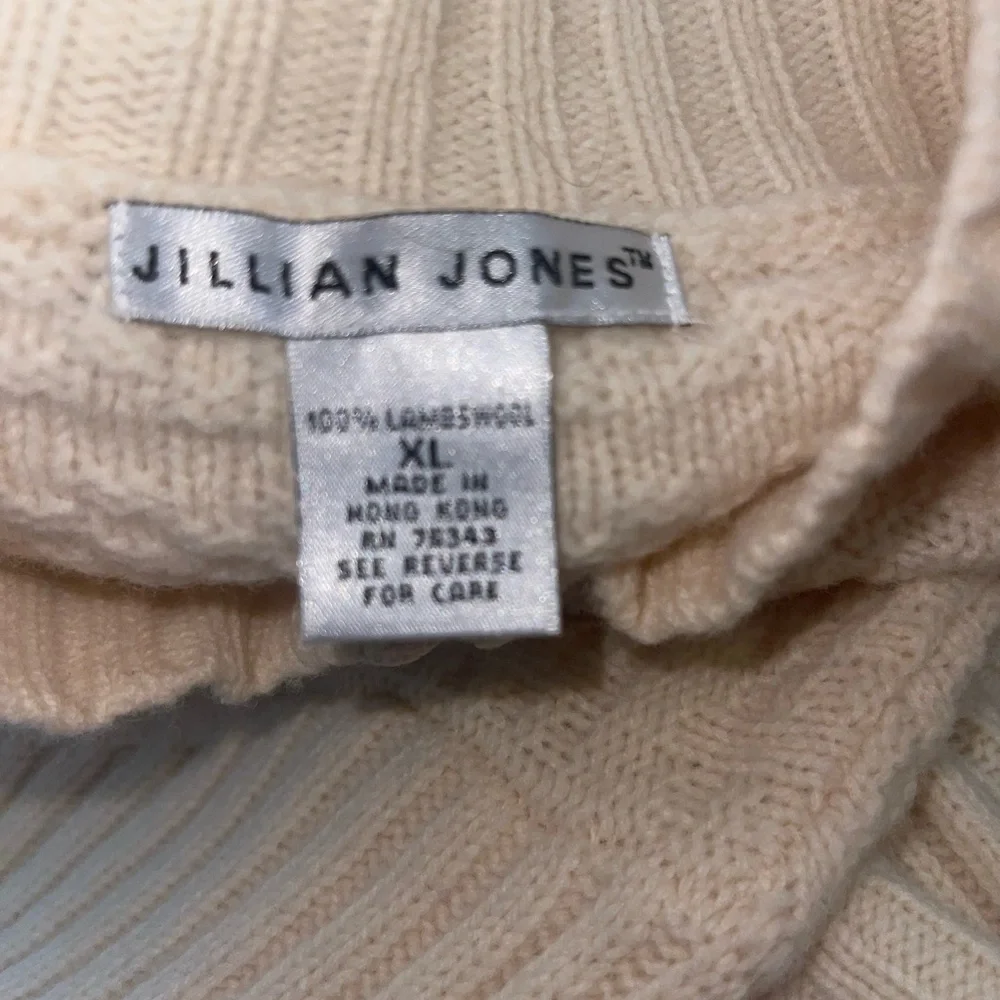 Jillian Jones Wool Cream Sweater Zipper Cardigan Ski Womens‎ XL
